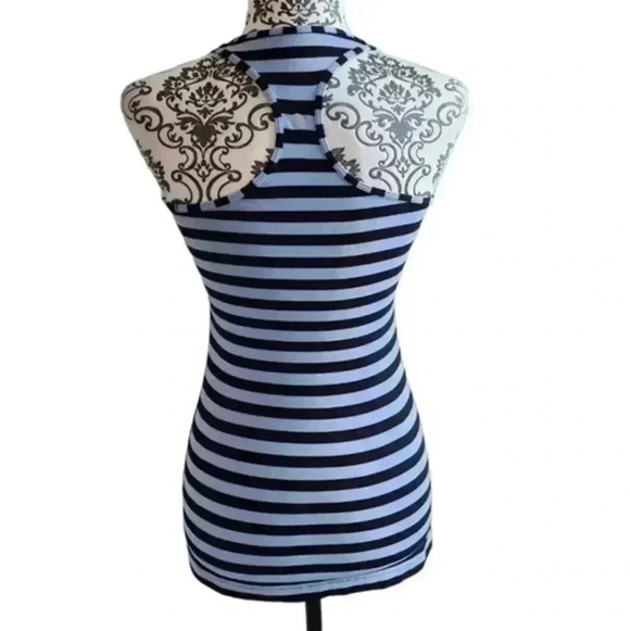 Lululemon Cool Racerback Sea Stripe Polar Haze Black Blue Stretch Women's size 6 - Picture 4 of 8
